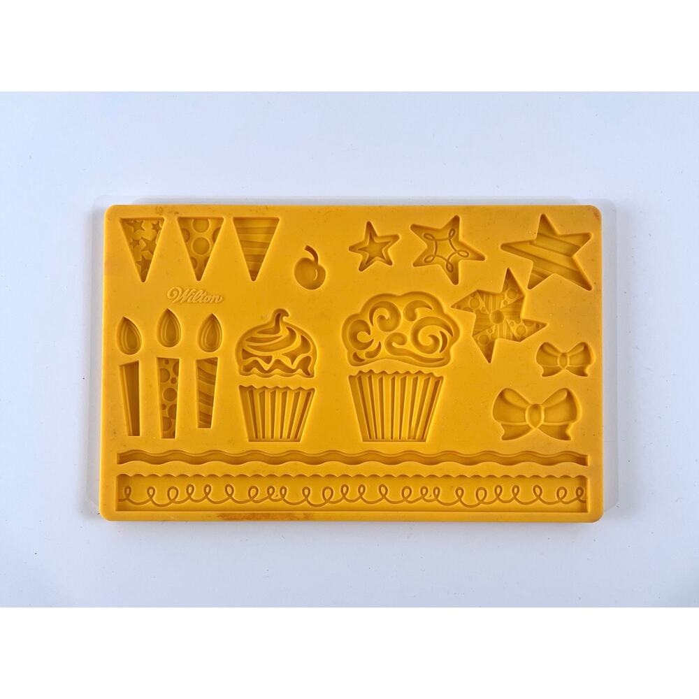 Wilton Silicone Fondant Mold Cake Decorating Cupcakes Candles Stars